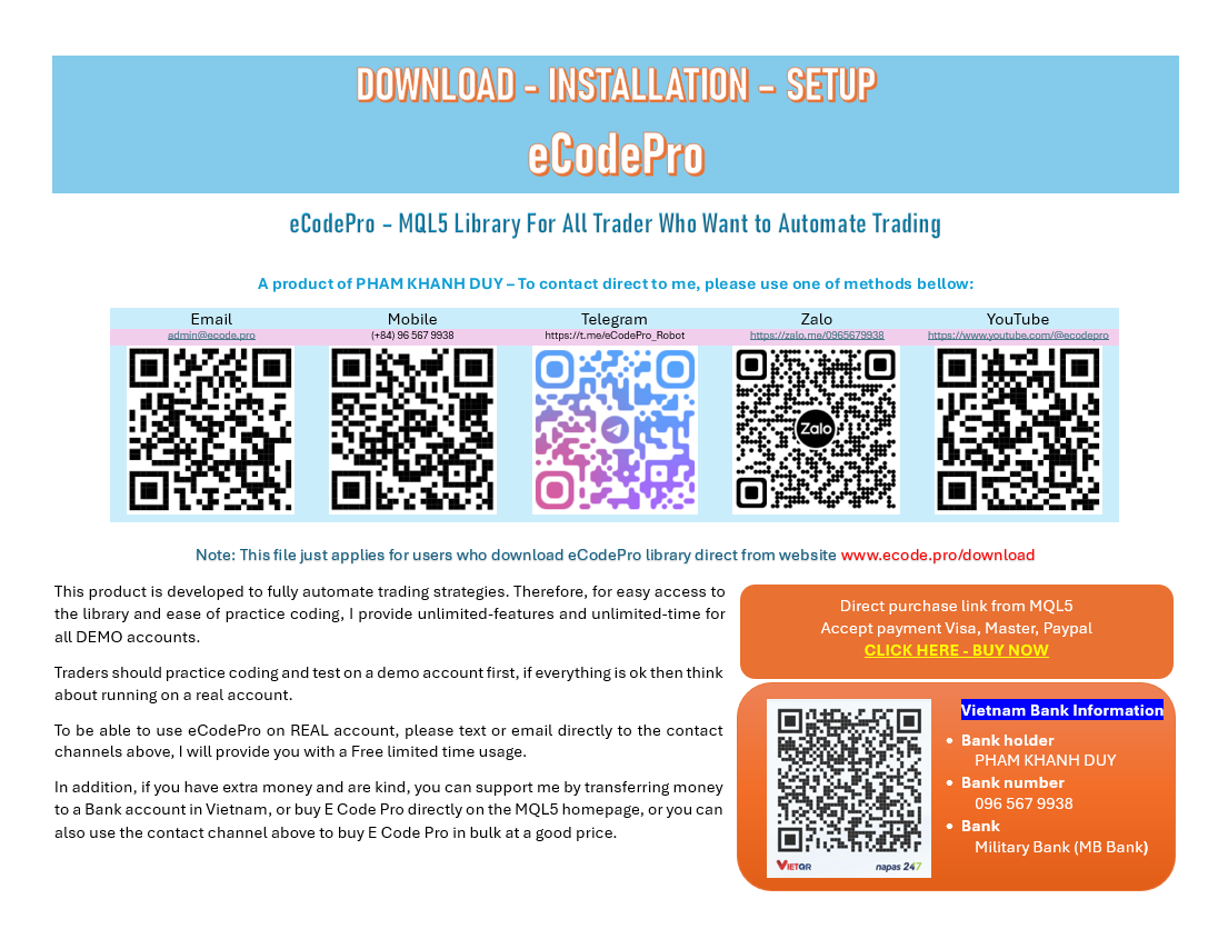 eCodePro - Installation Instruction